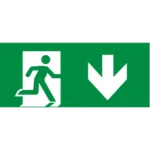 Running Man with Down Arrow